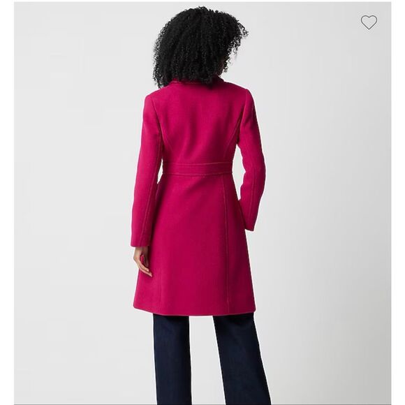 J. Crew wool blend Lady day coat in brilliant berry size 4 NWT - Picture 3 of 11